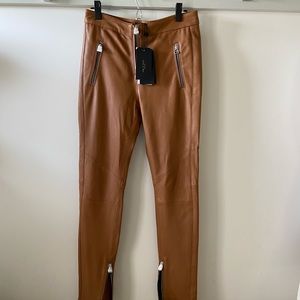 Rag and Bone Carmel color leather pants